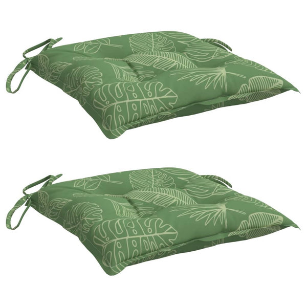 vidaXL Coussins de chaise 2 pcs Motif feuille 50x50x7 cm Tissu
