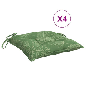 Stuhlkissen 4er Set Blattmuster 50x50 cm