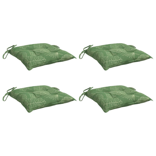 Stuhlkissen 4er Set Blattmuster 50x50 cm