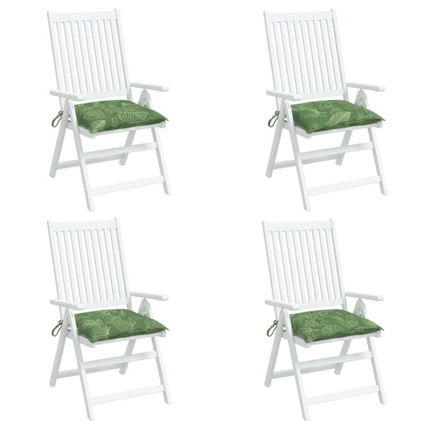 Stuhlkissen 4er Set Blattmuster 50x50 cm