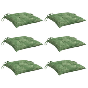 Stuhlkissen 6er Set Blattmuster 50x50 cm