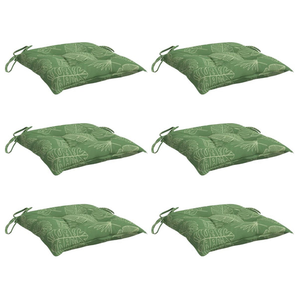 Stuhlkissen 6er Set Blattmuster 50x50 cm