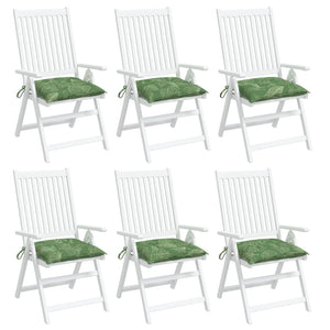 Stuhlkissen 6er Set Blattmuster 50x50 cm