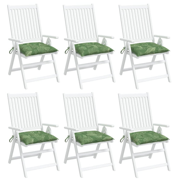 Stuhlkissen 6er Set Blattmuster 50x50 cm