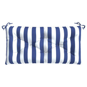Gestreifte Gartenbank Auflage Blau-Weiß 100x50 cm