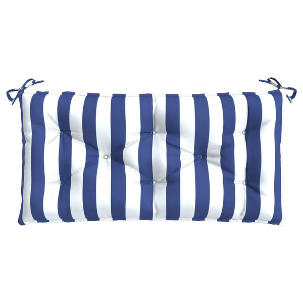 Gestreifte Gartenbank Auflage Blau-Weiß 100x50 cm