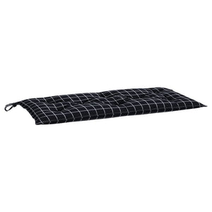 Gartenbank Auflage Schwarz Karomuster 100x50 cm