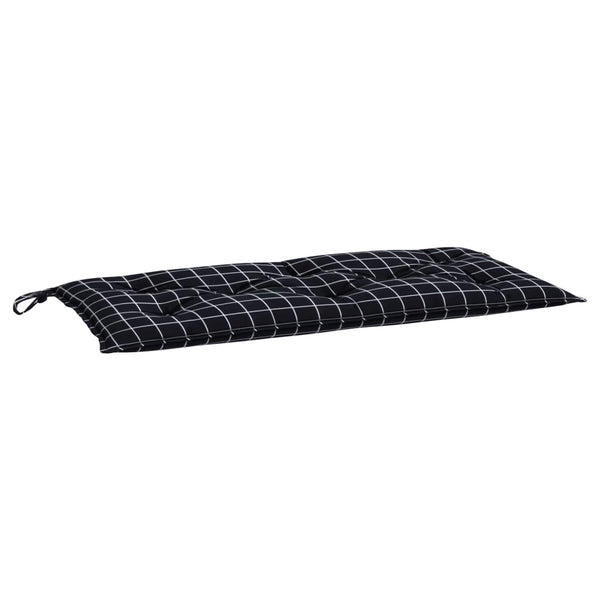 Gartenbank Auflage Schwarz Karomuster 100x50 cm