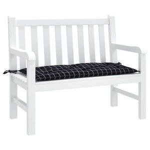 Gartenbank Auflage Schwarz Karomuster 100x50 cm