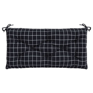 Gartenbank Auflage Schwarz Karomuster 100x50 cm