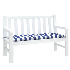 Gestreifte Gartenbankauflage Blau-Weiß 120 cm