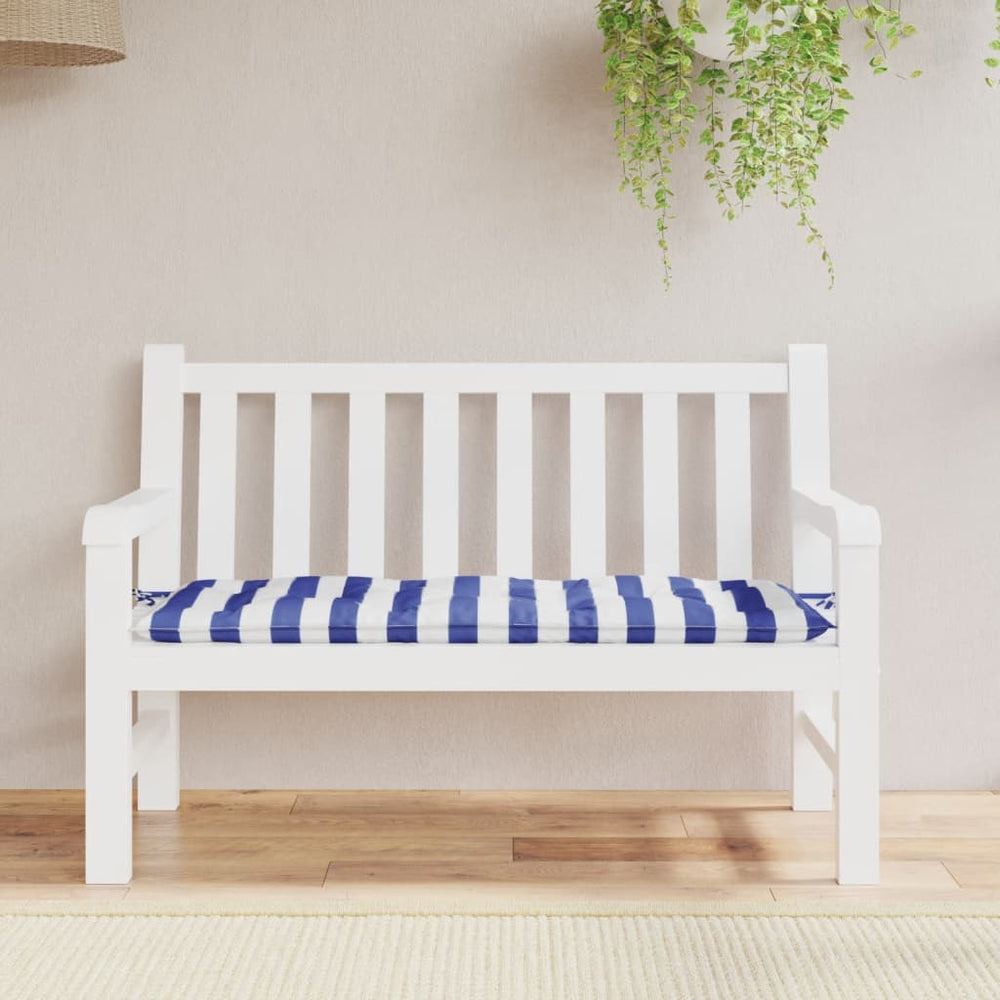 Gestreifte Gartenbankauflage Blau-Weiß 120 cm