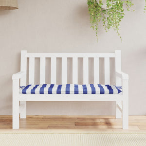 Gestreifte Gartenbankauflage Blau-Weiß 120 cm