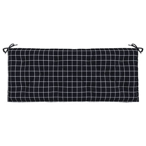 Gartenbank Auflage Schwarz Karomuster 120x50 cm