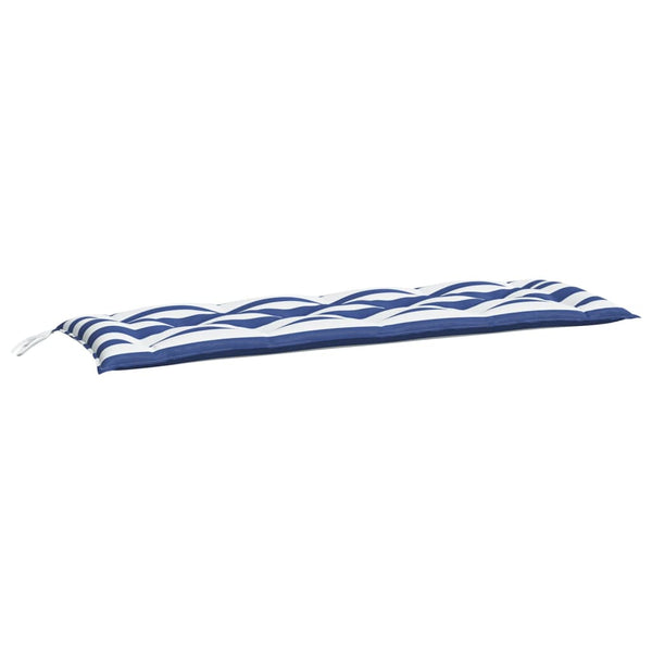 Gestreifte Gartenbank Auflage Blau/Weiß 150 cm