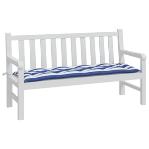 Gestreifte Gartenbank Auflage Blau/Weiß 150 cm