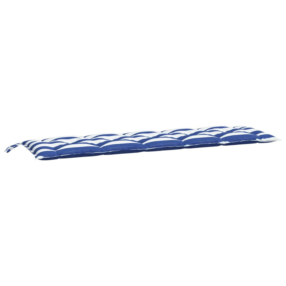 Gestreifte Gartenbank Auflage Blau-Weiß 180 cm