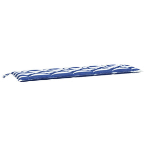 Gestreifte Gartenbank Auflage Blau-Weiß 180 cm