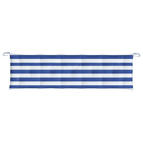 Gestreifte Gartenbank Auflage Blau-Weiß 180 cm