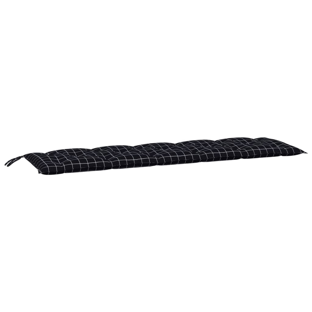 Gartenbank Auflage Schwarz Karomuster 180 cm