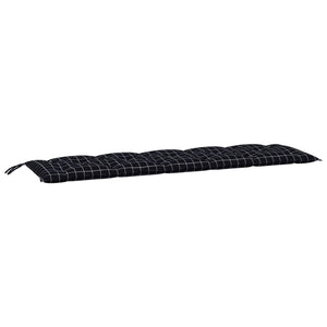 Gartenbank Auflage Schwarz Karomuster 180 cm