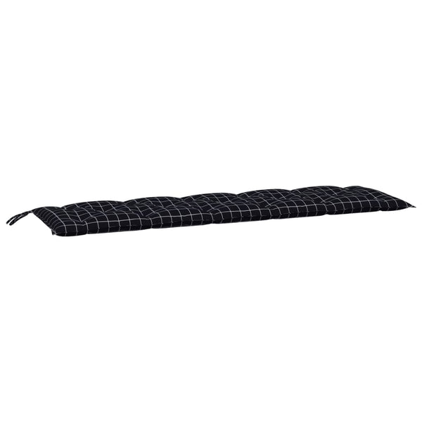 Gartenbank Auflage Schwarz Karomuster 180 cm