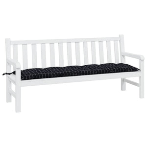Gartenbank Auflage Schwarz Karomuster 180 cm