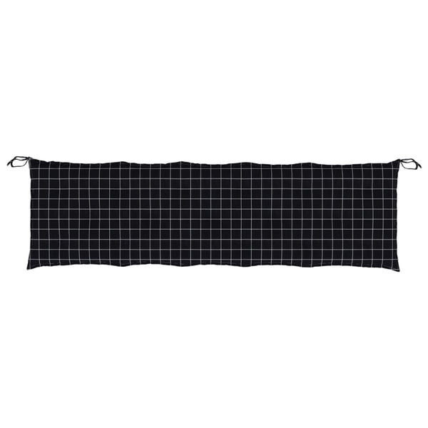 Gartenbank Auflage Schwarz Karomuster 180 cm