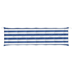 Gestreifte Gartenbankauflage Blau-Weiß 200x50 cm