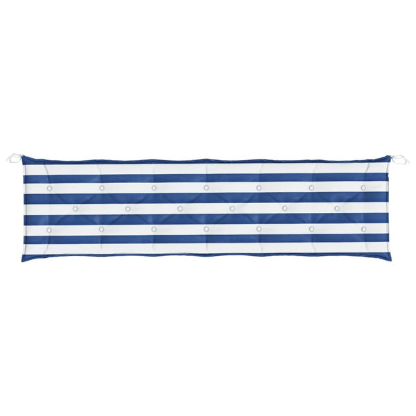 Gestreifte Gartenbankauflage Blau-Weiß 200x50 cm