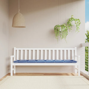 Gestreifte Gartenbankauflage Blau-Weiß 200x50 cm