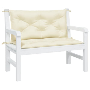 Creme Gartenbank Auflagen 100x50cm, 2er Set
