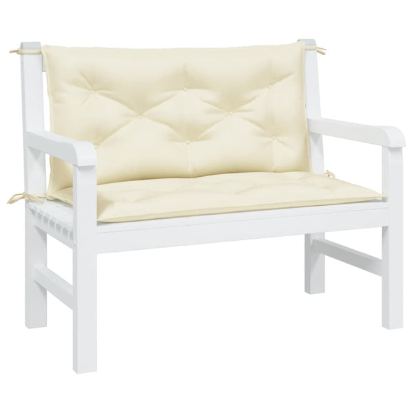 Creme Gartenbank Auflagen 100x50cm, 2er Set