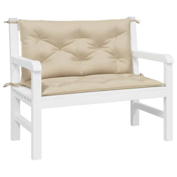 vidaXL Coussins de banc de jardin 2 pcs Beige 100x50x7 cm Tissu Oxford