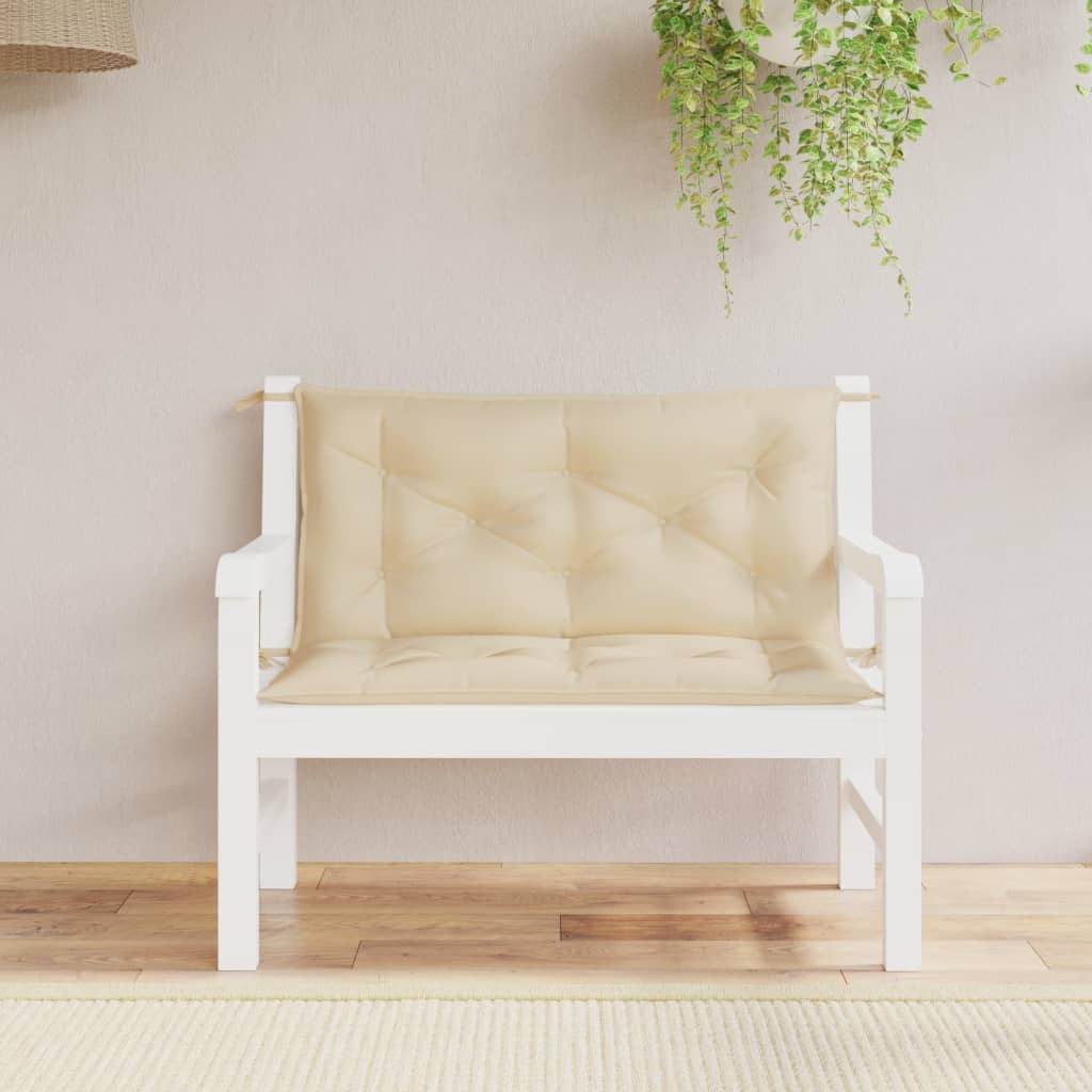 vidaXL Coussins de banc de jardin 2 pcs Beige 100x50x7 cm Tissu Oxford