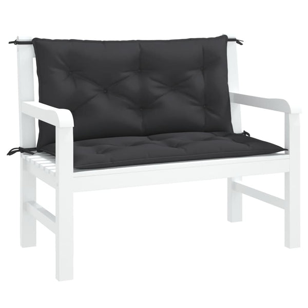 vidaXL Coussins de banc de jardin 2 pcs Noir 100x50x7 cm Tissu Oxford