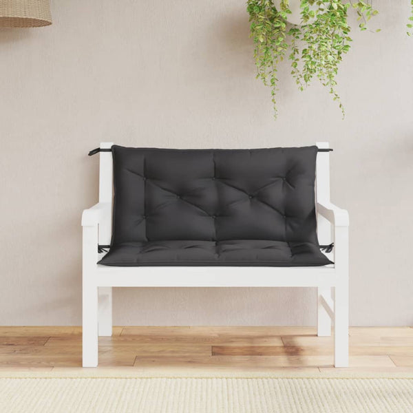 vidaXL Coussins de banc de jardin 2 pcs Noir 100x50x7 cm Tissu Oxford