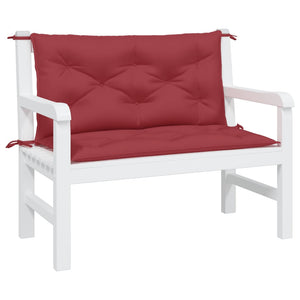 vidaXL Coussins de banc de jardin 2 pcs Rouge bordeaux 100x50x7 cm Tissu Oxford
