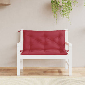 vidaXL Coussins de banc de jardin 2 pcs Rouge bordeaux 100x50x7 cm Tissu Oxford