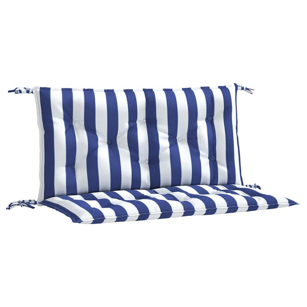 vidaXL Coussins de banc de jardin 2 pcs Bleu et blanc à rayures 100x50x7 cm Tissu