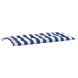 vidaXL Coussins de banc de jardin 2 pcs Bleu et blanc à rayures 100x50x7 cm Tissu