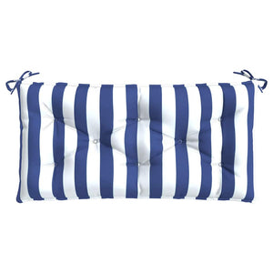 vidaXL Coussins de banc de jardin 2 pcs Bleu et blanc à rayures 100x50x7 cm Tissu