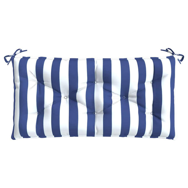 vidaXL Coussins de banc de jardin 2 pcs Bleu et blanc à rayures 100x50x7 cm Tissu