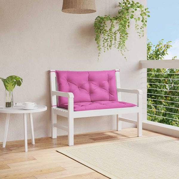 Rosa Gartenbank Auflagen 100x50 cm, 2er Set