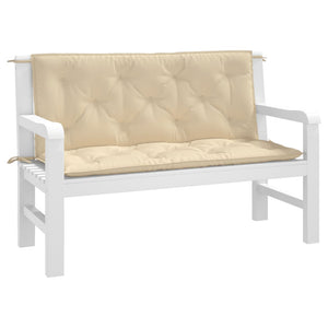 Gartenbank Auflagen Beige 120x50 cm, 2er Set