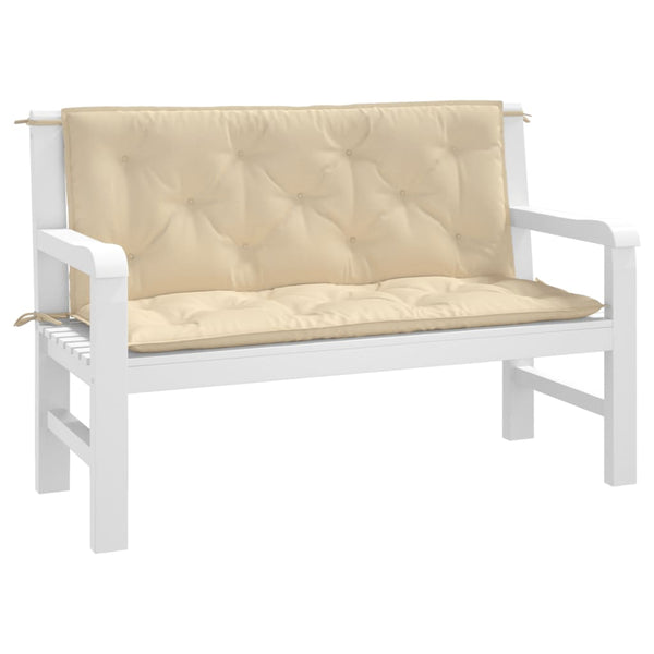 Gartenbank Auflagen Beige 120x50 cm, 2er Set