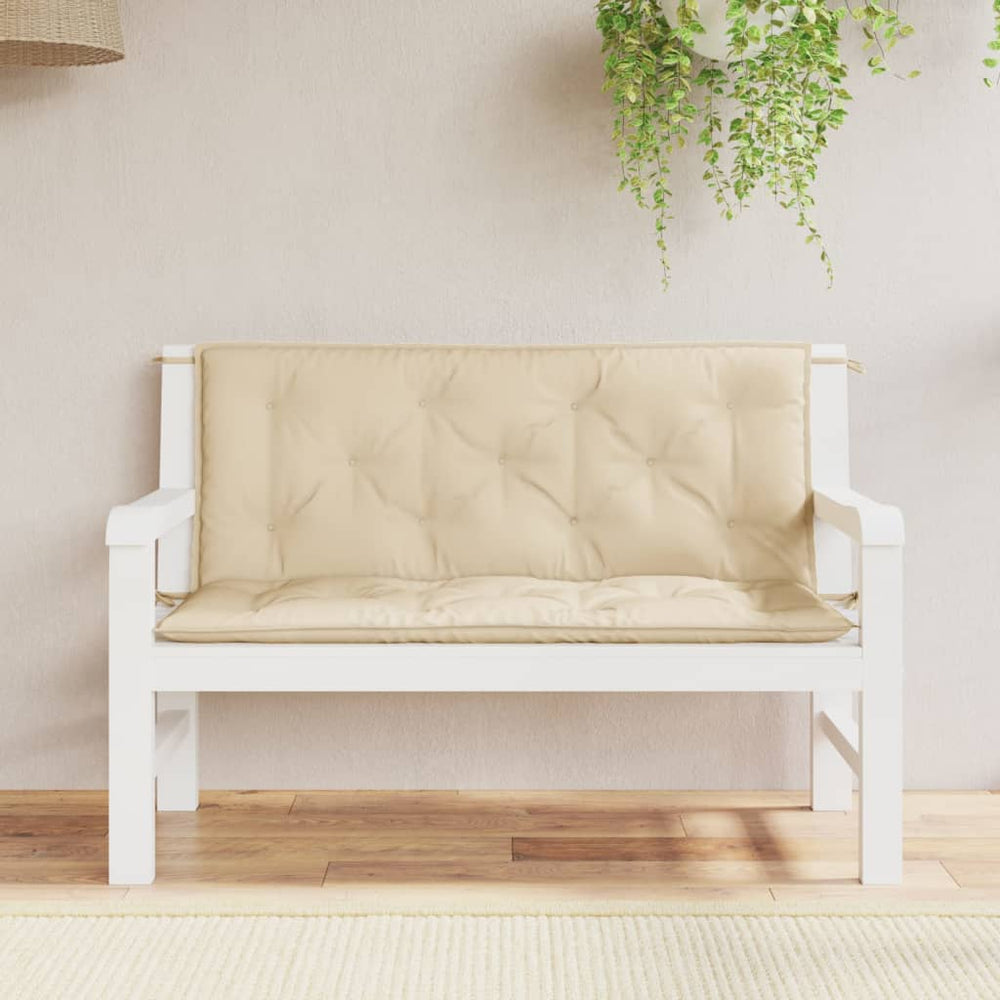 Gartenbank Auflagen Beige 120x50 cm, 2er Set