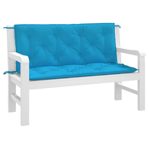 Gartenbank Auflagen Hellblau 120x50 cm 2er Set