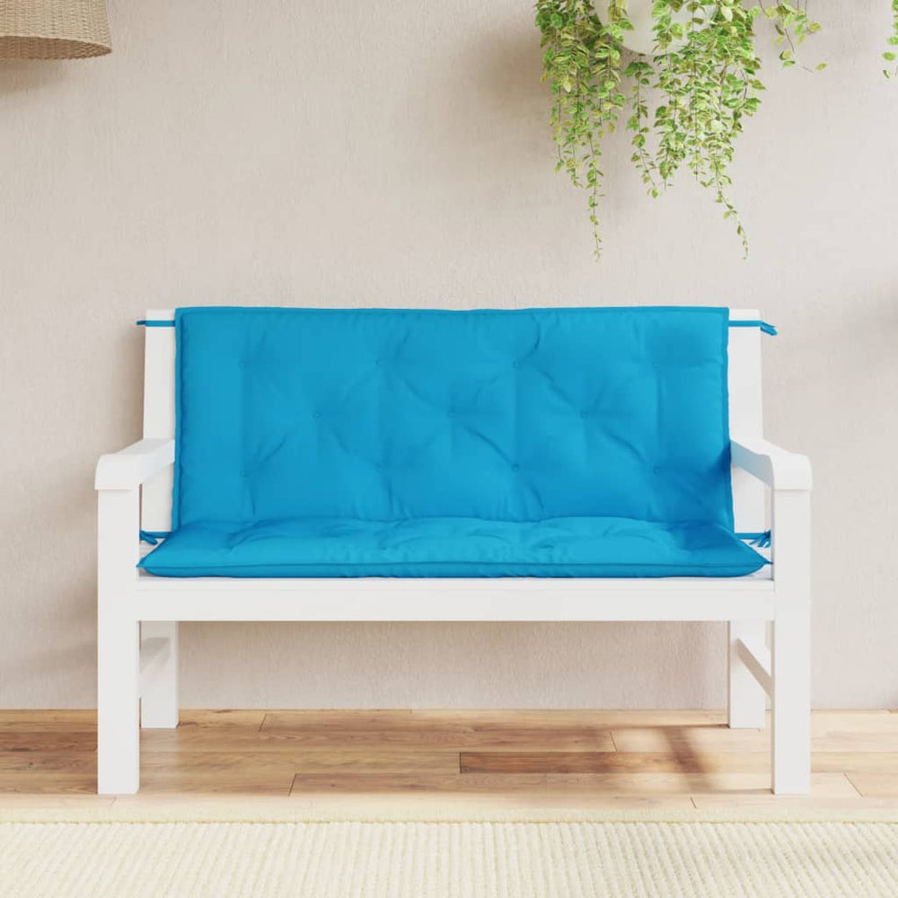 Gartenbank Auflagen Hellblau 120x50 cm 2er Set