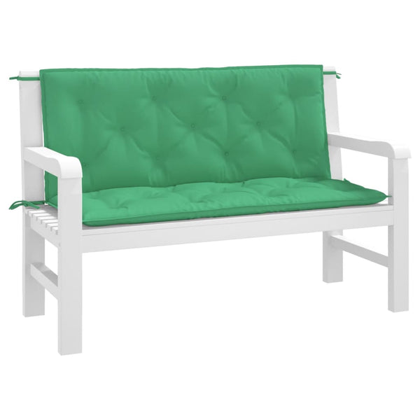 Gartenbank Auflagen Grün 120x50 cm 2er Set